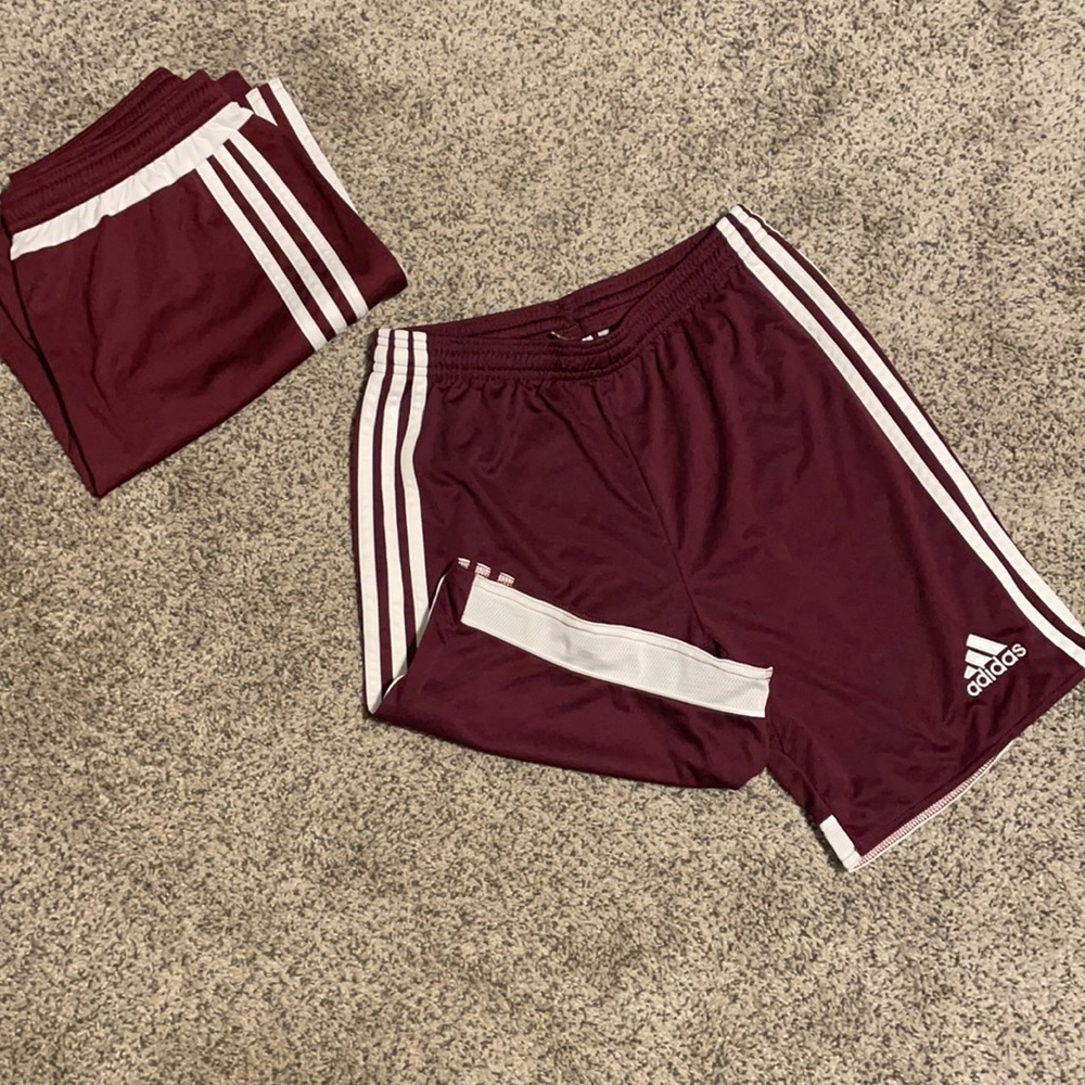 Adidas Maroon shorts YL